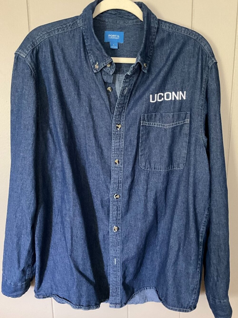 UConn Denim Button Down Shirt – Size L